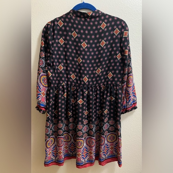 BeBop Bohemian Peasant Tunic Top Small-Antique Look Buttons Blue,White,Yellow - Picture 7 of 12